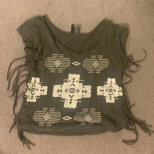 Ultra flirt army green top